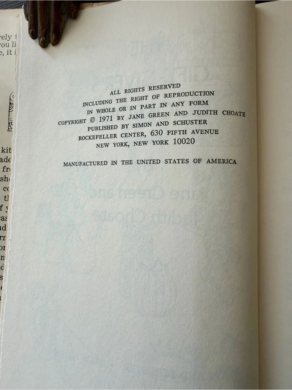 Vintage 1971 The Gift-Giver’s Cookbook Hardcover Jane Green Choate